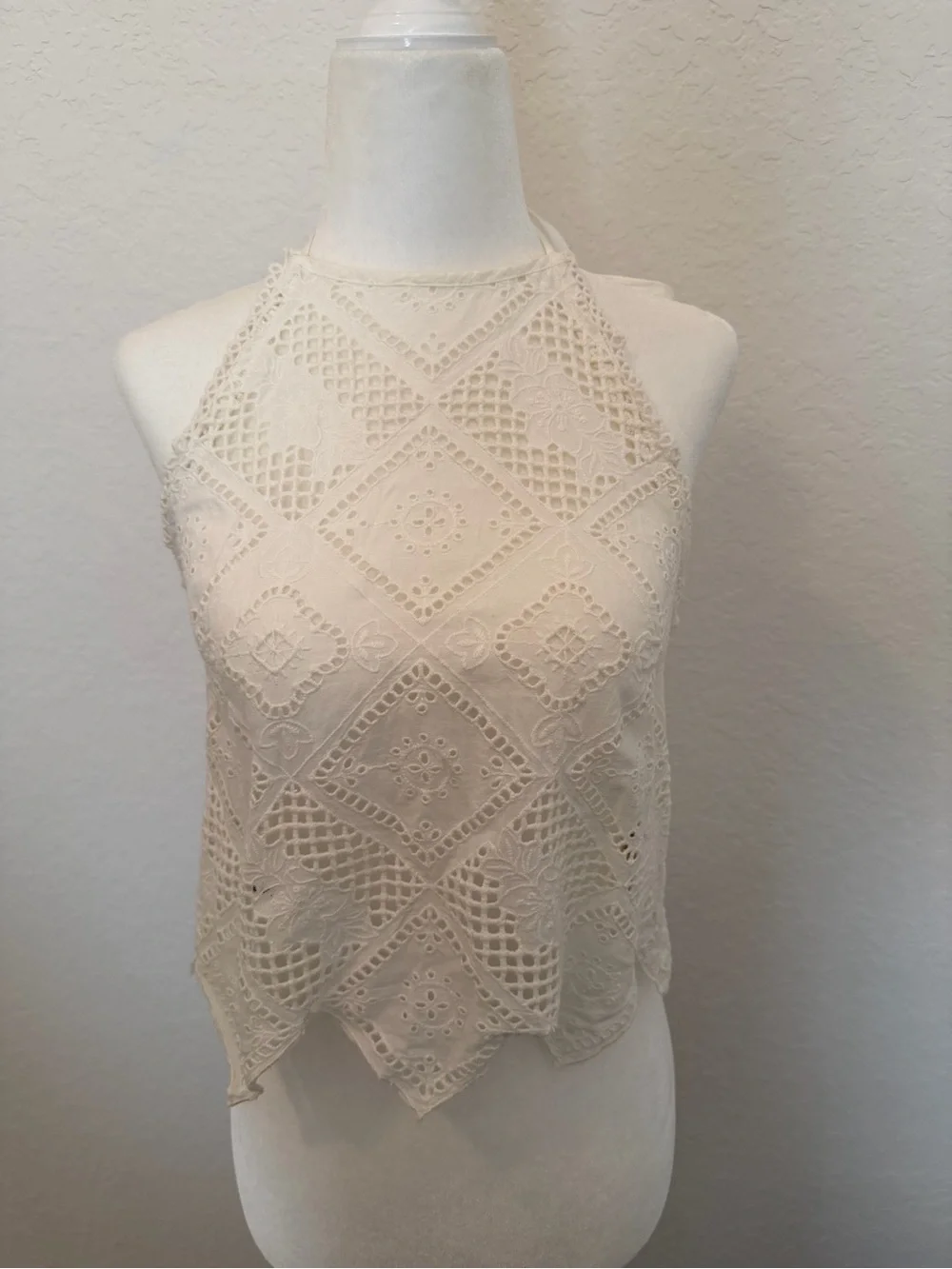 Free People Lace Halter Tank
